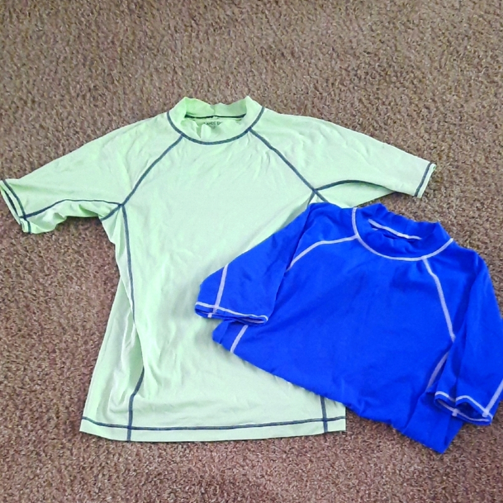 Set of 2 boys Lands End Swim/rash guard shirts